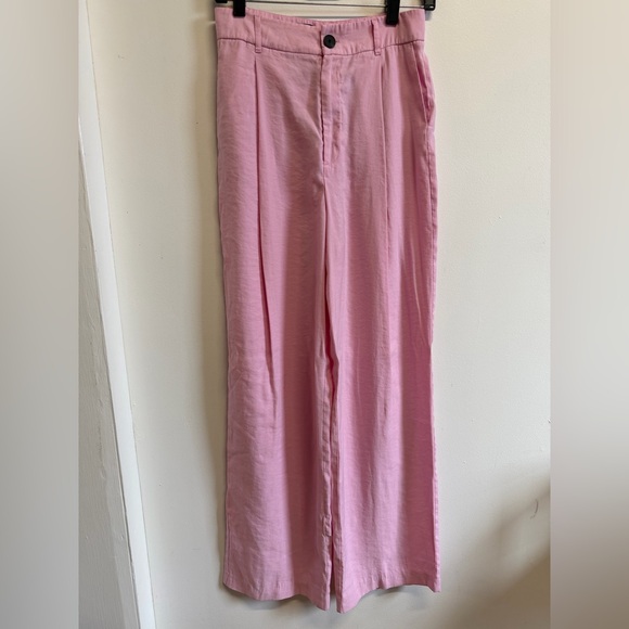 Zara Pants - Zara Pink High Waist Wide Leg Trousers Size Small